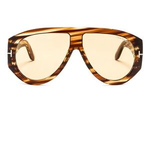 Bronson Sunglasses in Shiny Striped Havana by TOM FORD